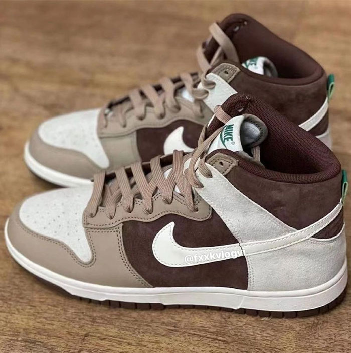 新款Nike Dunk High Retro「Light Chocolate」巧克力配色球鞋曝光图片1