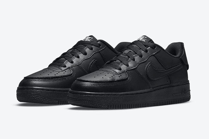 耐克推出全新Nike Air Force 1/1 “Black Crimson”纯黑可撕魔术贴鞋款图片